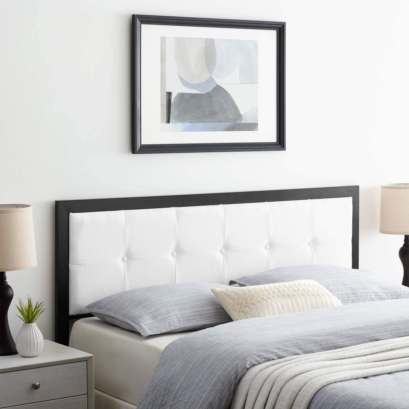Modway Mod-6174 Teagan Tufted Fabric Full Headboard In Black White